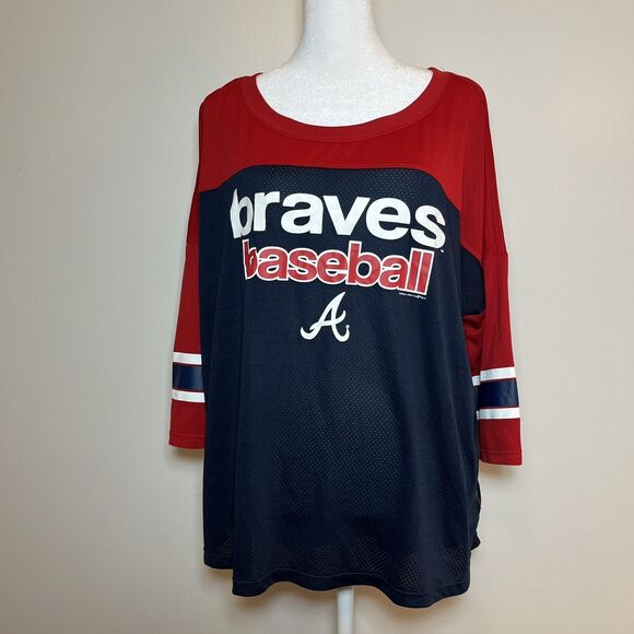 Genuine‎ Merchandise Campus Lifestyle Atlanta Braves Mesh Womens Sz XL - Picture 1 of 3
